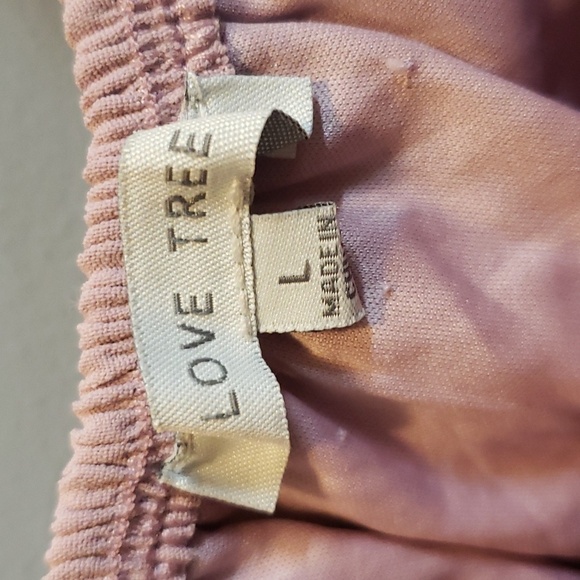 Love Tree Mauve Puff Sleeve, Ruched and Smocked Bodycon Dress, L - Picture 6 of 7